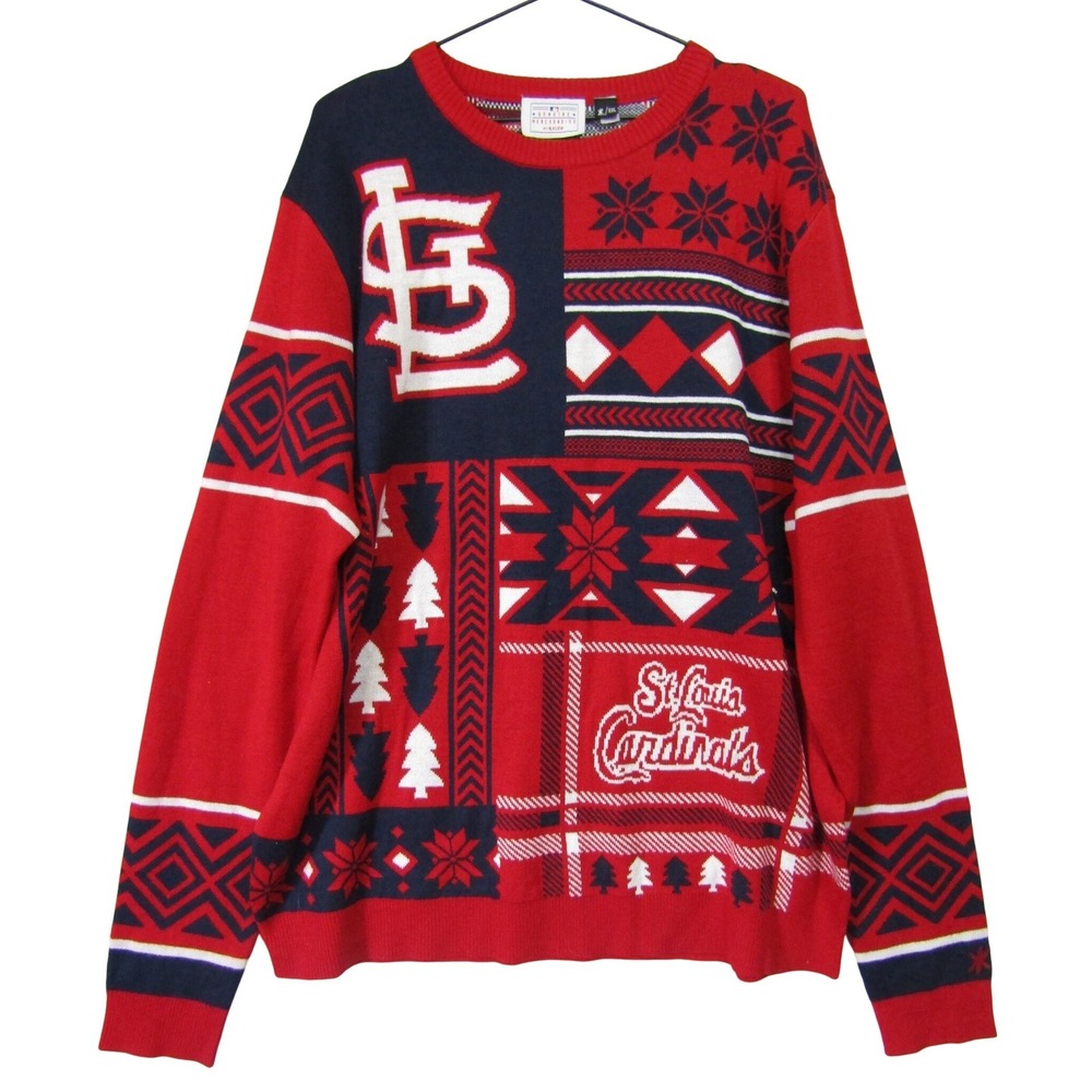 Klew St. Louis Cardinals Sweater Mens XXL Red Good MLB Ugly Christmas Fair Isle
